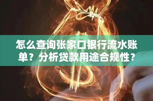 怎么查询张家口银行流水账单？分析贷款用途合规性？